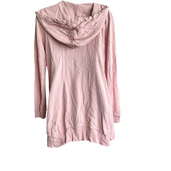 Soft Surroundings Corrina Pink Embroidered Zip Front Hooded Sweater M - Picture 3 of 8
